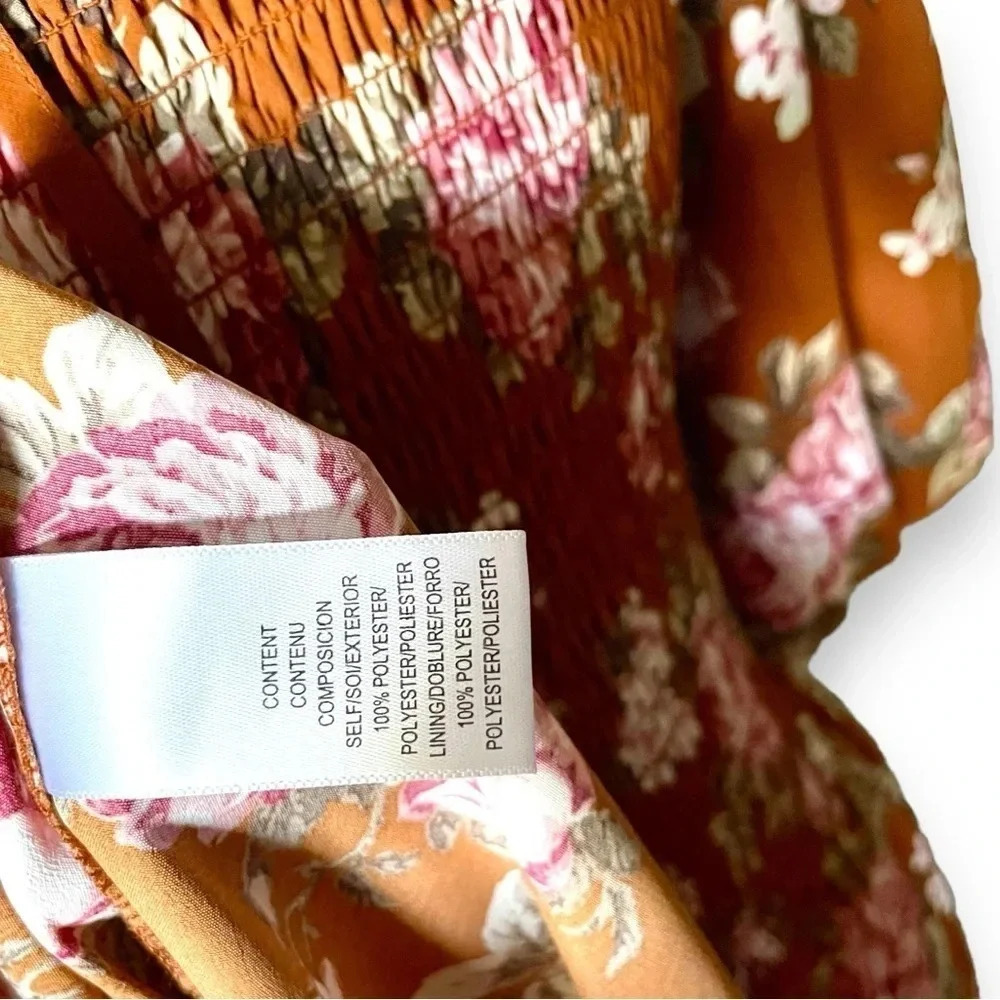 WAYF Floral Tiered Smocked Maxi Dress Size Large NWT - Picture 5 of 6